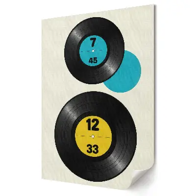Poster decorativ cu tempo muzical pe disc de vinil