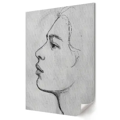 Poster decorativ cu portret minimalist în nuanțe de gri