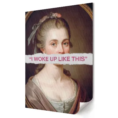 Poster decorativ cu portret și mesaj modern