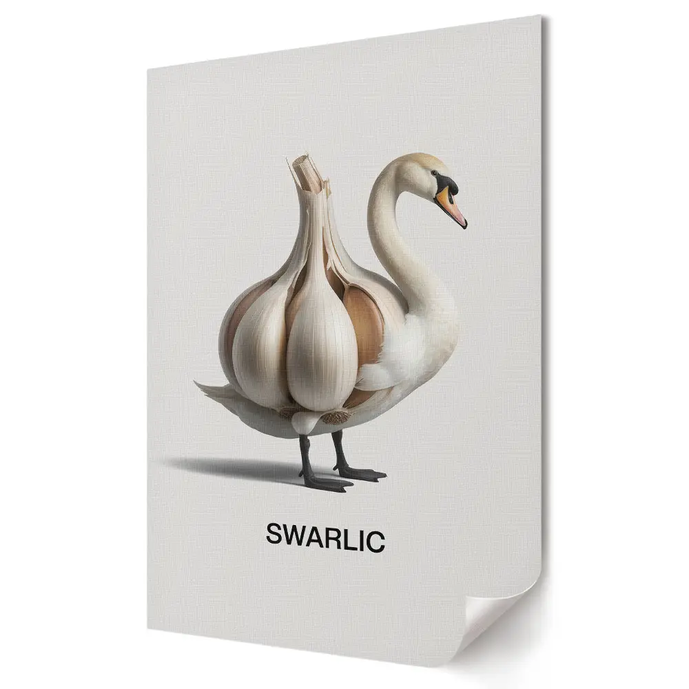 Poster decorativ cu anatomia lebedei și perspectivă unică