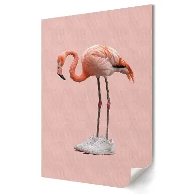 Poster de perete cu flamingo în teniși roz