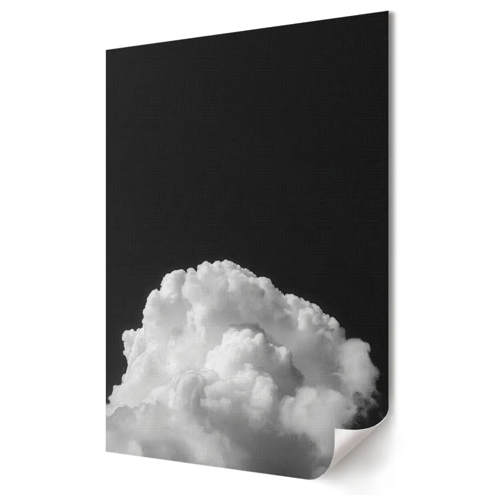 Poster decorativ Contrastul norilor pe fundal negru