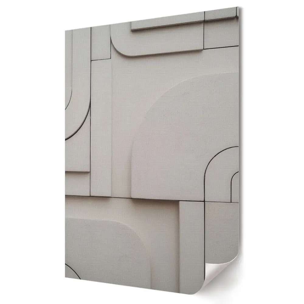 Tablou canvas cu grafică murală geometrică minimalistă bej