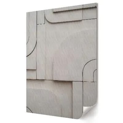 Tablou canvas cu grafică murală geometrică minimalistă bej