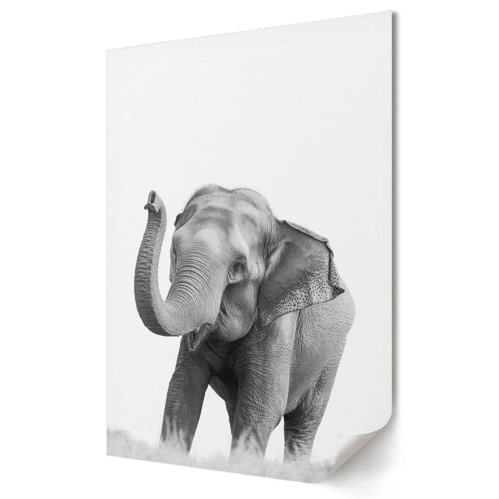 Poster decorativ cu elefant în stil monocrom