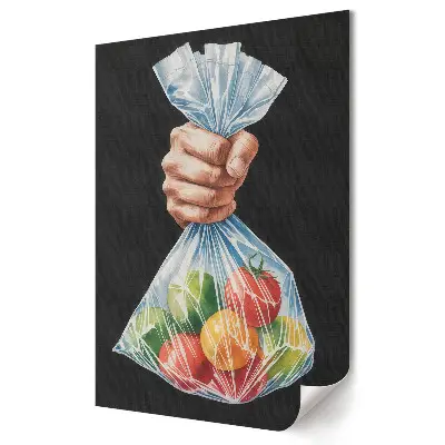 Poster decorativ cu fructe proaspete într-o pungă transparentă
