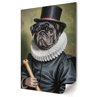 Poster decorativ cu un câine într-un costum elegant de epocă