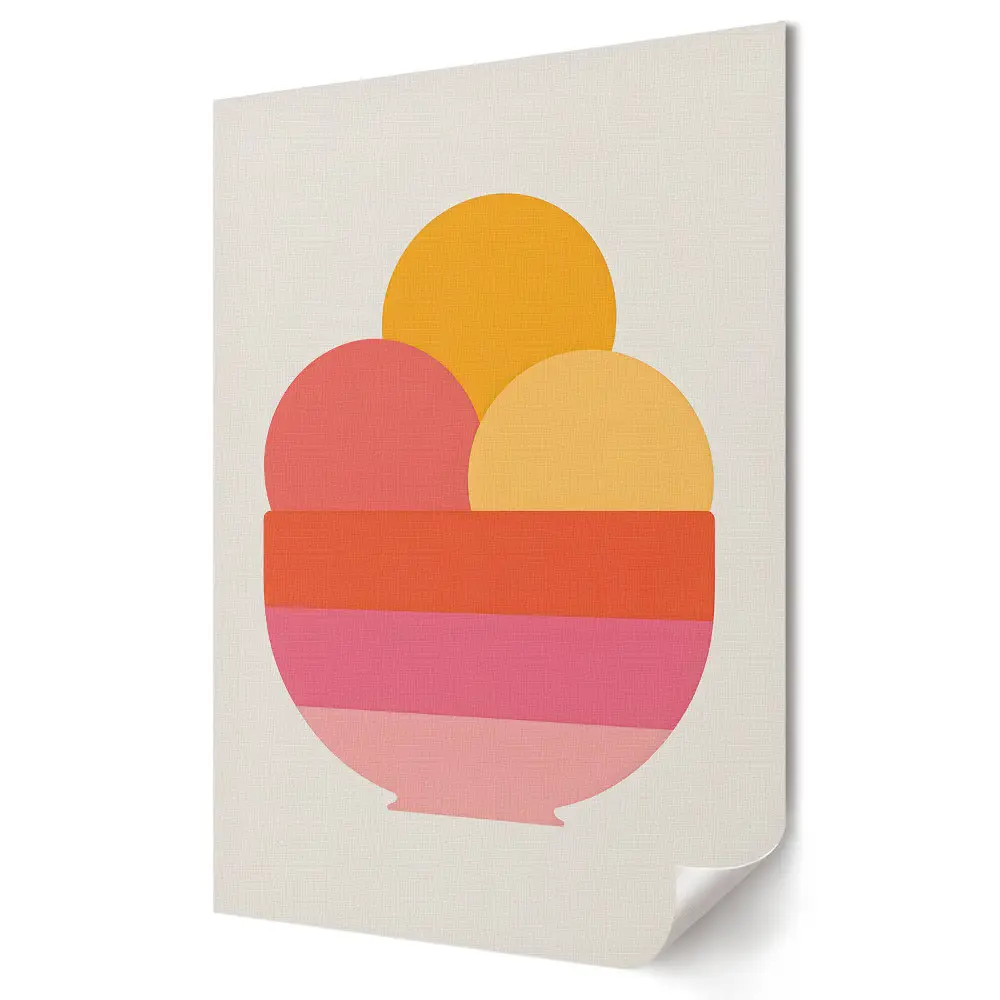 Poster decorativ minimalist cu bol de înghețată