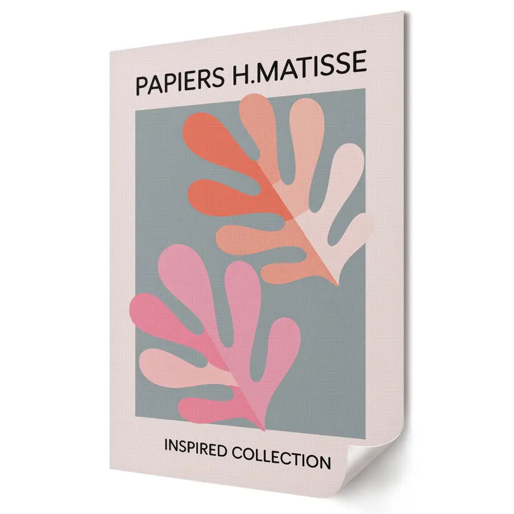 Poster decorativ cu design modern cu frunze în culori pastelate