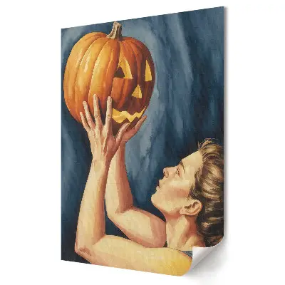 Poster decorativ Bucuria de Halloween și misterul dovlecilor