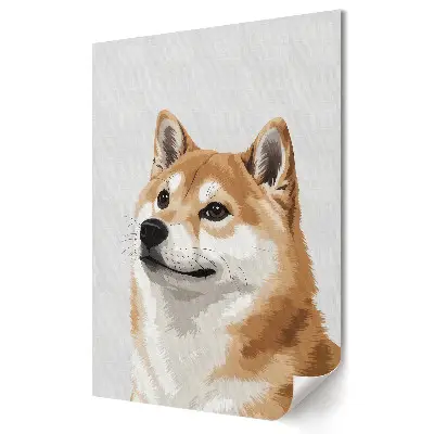 Poster decorativ cu portret de câine Shiba Inu