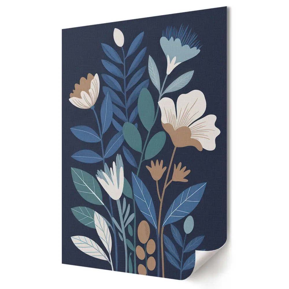 Poster de perete cu motiv floral pe fundal întunecat