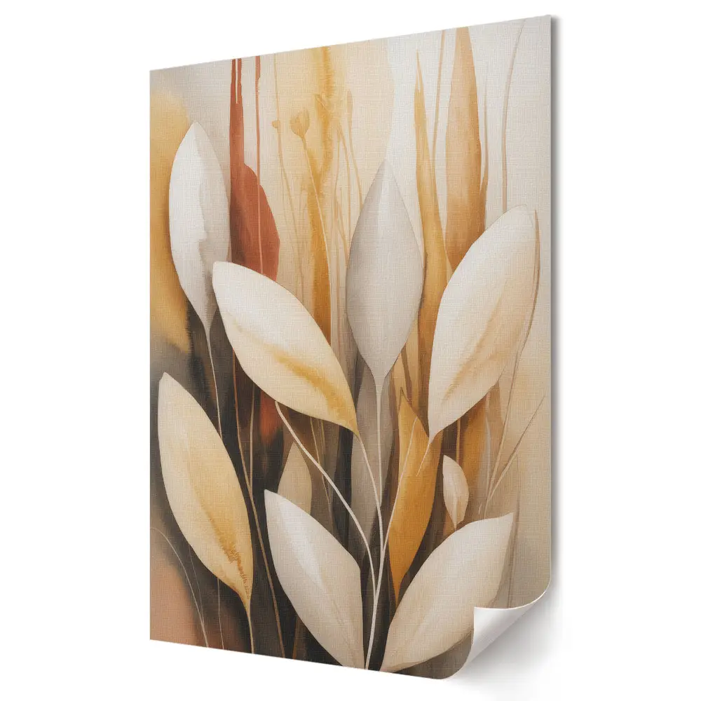 Tablou canvas cu compoziție elegantă de plante în nuanțe de bej