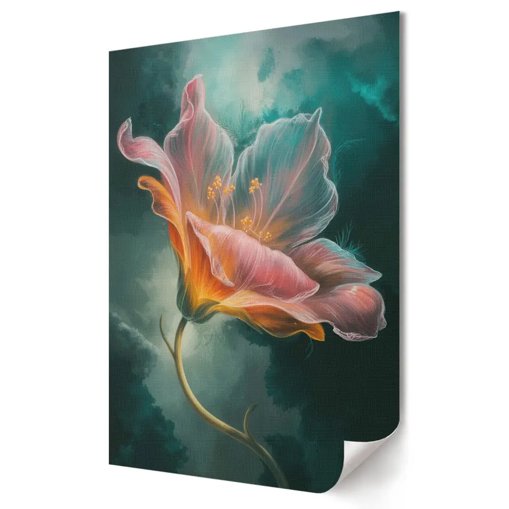 Poster decorativ cu design floral în culori pastelate