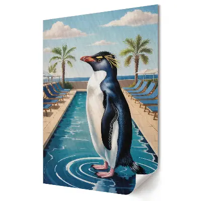 Poster decorativ cu pinguin într-un paradis tropical