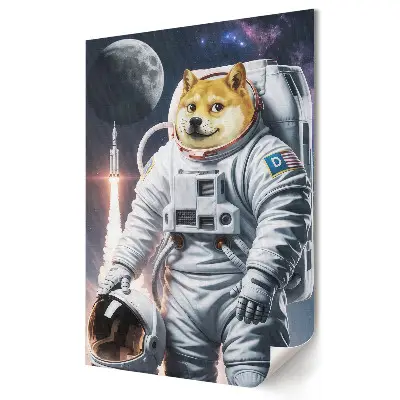 Poster decorativ Câine astronaut într-o misiune spațială