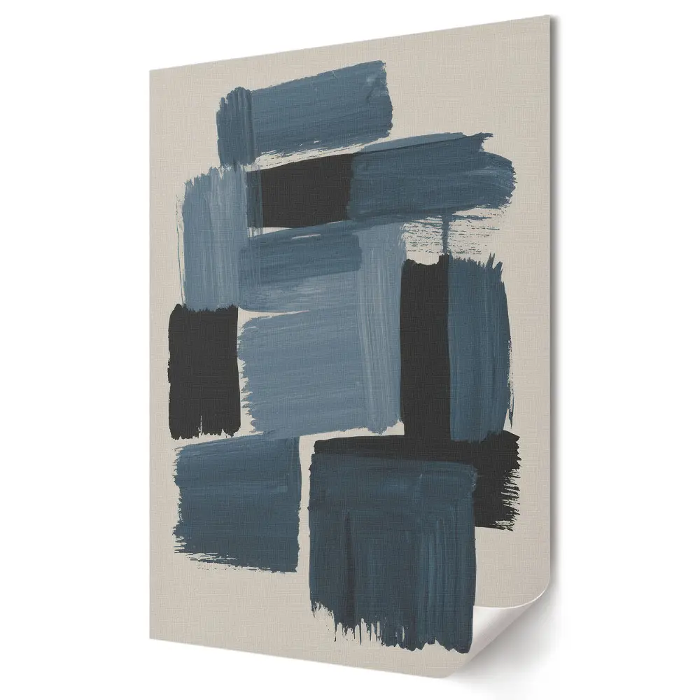 Poster decorativ cu nuanțe abstracte de albastru și negru
