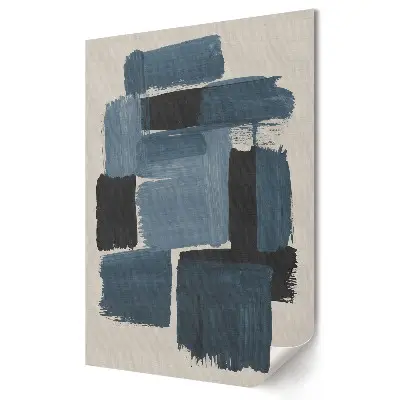 Poster decorativ cu nuanțe abstracte de albastru și negru