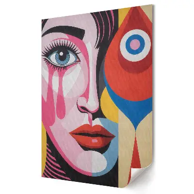 Tablou canvas cu portret feminin abstract colorat