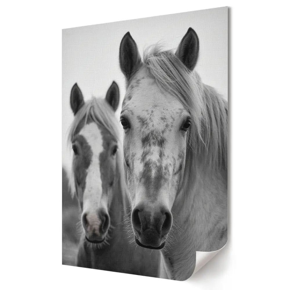 Tablou canvas monocolor cu cai