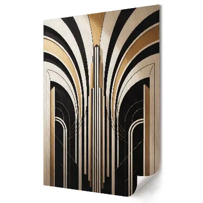 Poster decorativ cu linii aurii în stil Art Deco