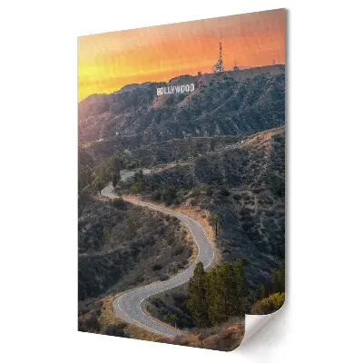 Poster decorativ cu apus de soare peste dealurile Hollywood