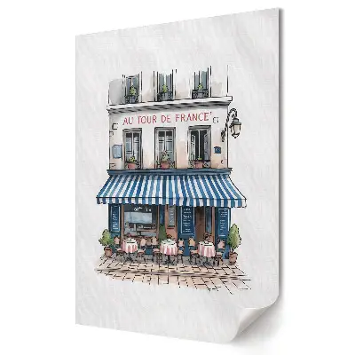Tablou canvas cu grafică murală reprezentând o cafenea fermecătoare din Paris