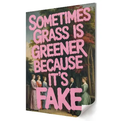 Poster de perete Arta Iluziei Iarbă Verde Falsă