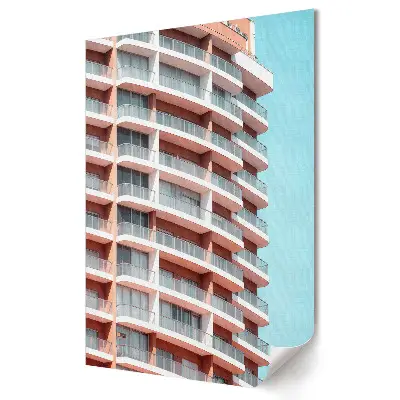 Poster decorativ cu arhitectură modernă în culori pastelate