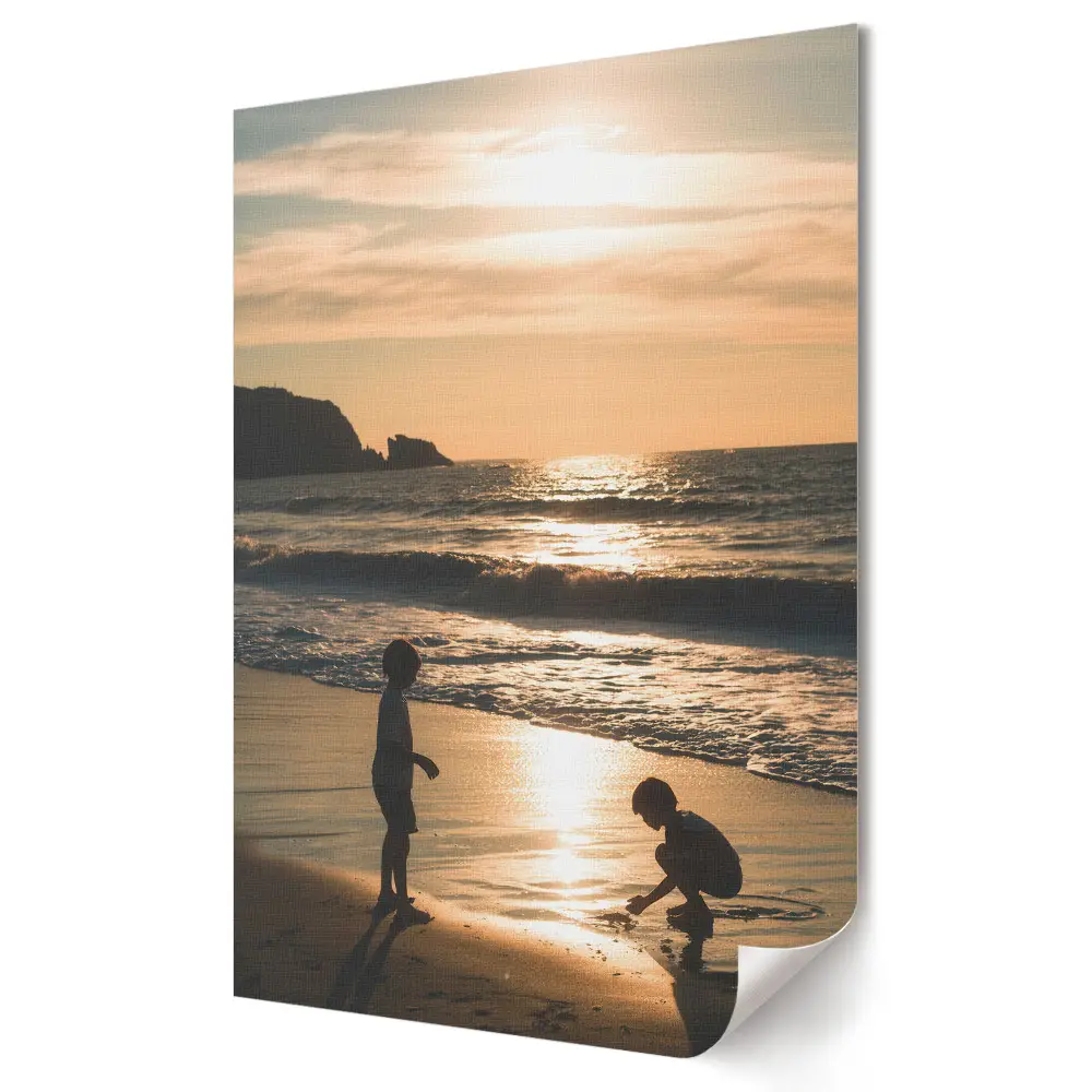 Tablou canvas Grafică murală Distracție pe plajă la apus
