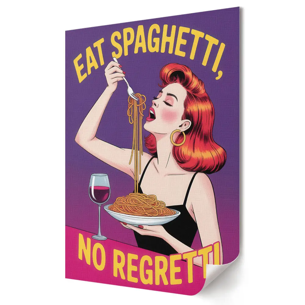 Poster decorativ Spaghete și bucurie fără remușcări