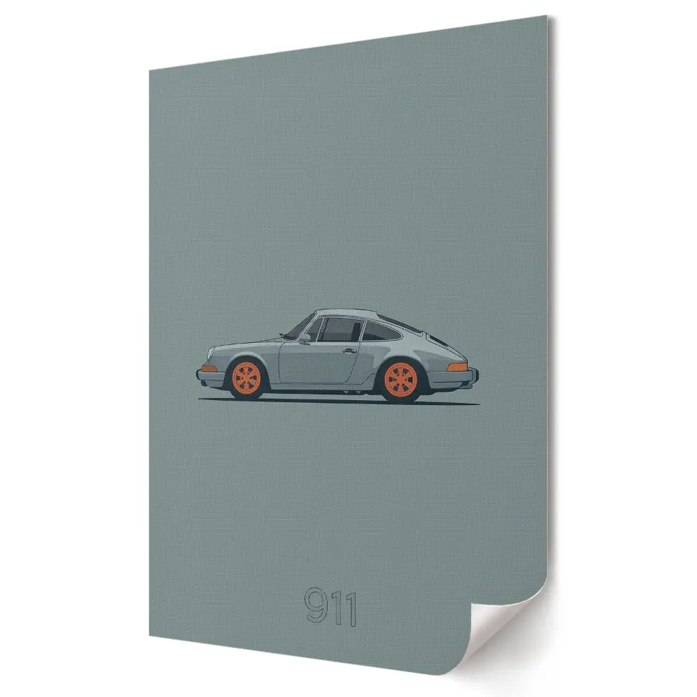 Tablou canvas cu Porsche 911 și design minimalist
