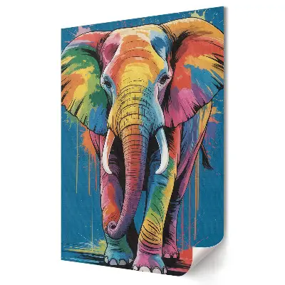 Poster de perete cu elefant în stil artistic colorat