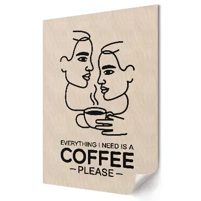 Tablou canvas grafic cu mesajul Cafeaua ca cheie a fericirii