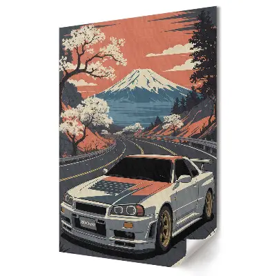 Poster decorativ cu legendă japoneză și munte