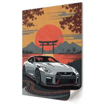 Tablou canvas cu mașină sport japoneză la apus