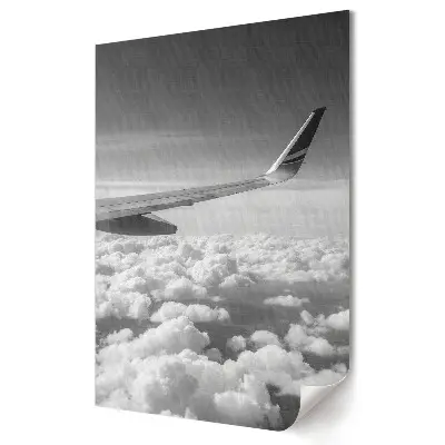 Tablou canvas cu grafică murală reprezentând vedere din avion deasupra norilor