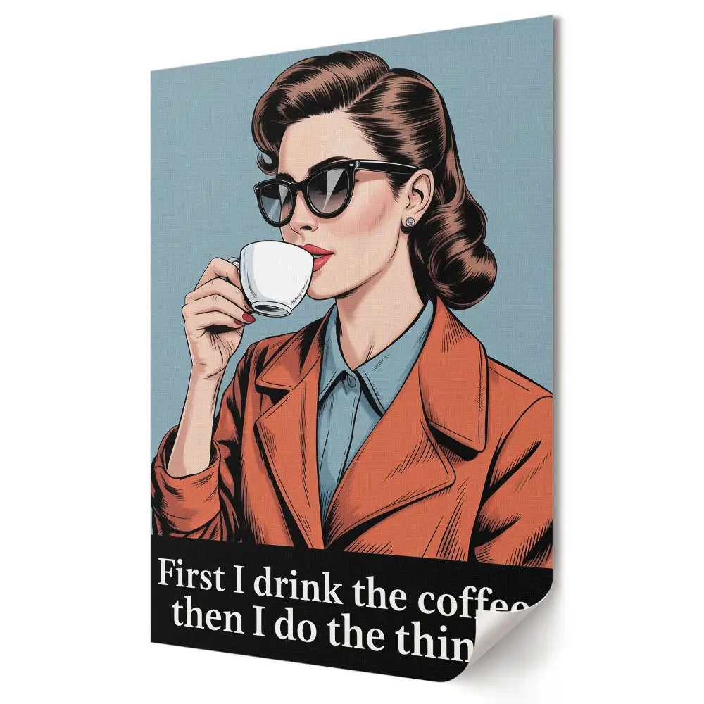Poster decorativ Cafeaua ca prim pas către acțiune