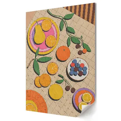 Tablou canvas cu fructe în stil retro