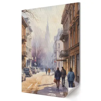 Poster decorativ O plimbare prin orașul încețoșat