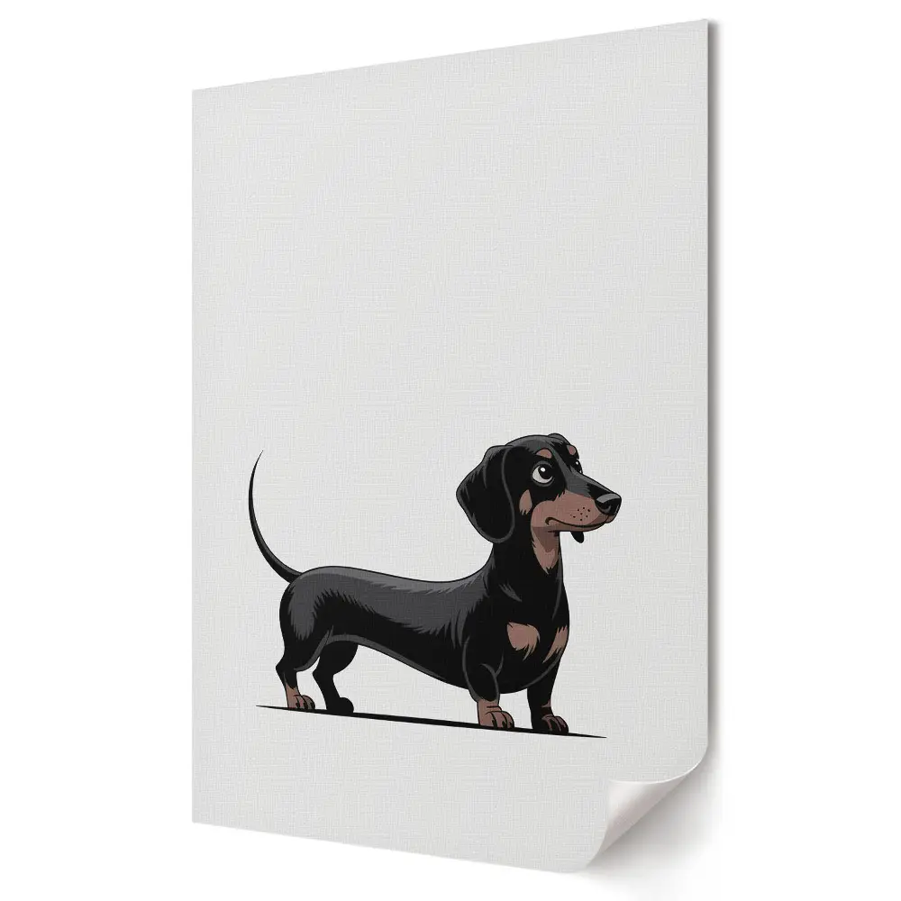 Tablou canvas cu teckel elegant pe fundal alb