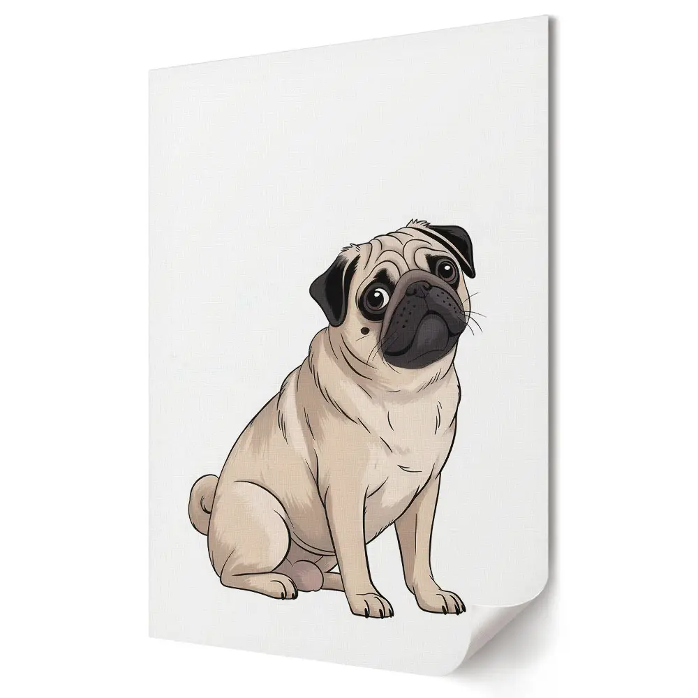 Poster de perete cu un câine pug drăguț