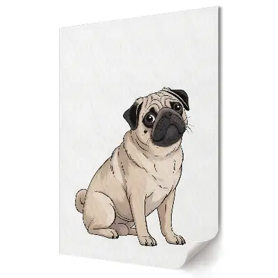 Poster de perete cu un câine pug drăguț