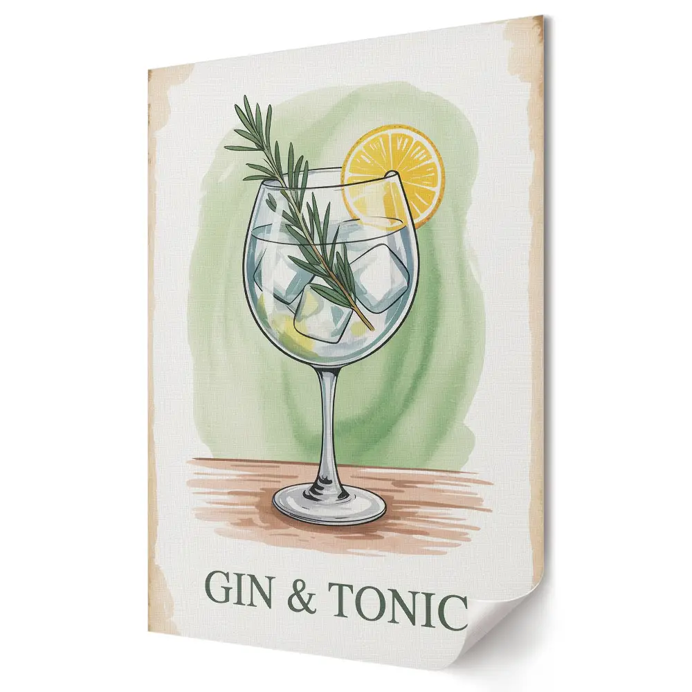 Poster cu ilustrație de gin tonic răcoritor