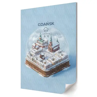 Poster de perete Magia iernii din Gdańsk într-o sferă