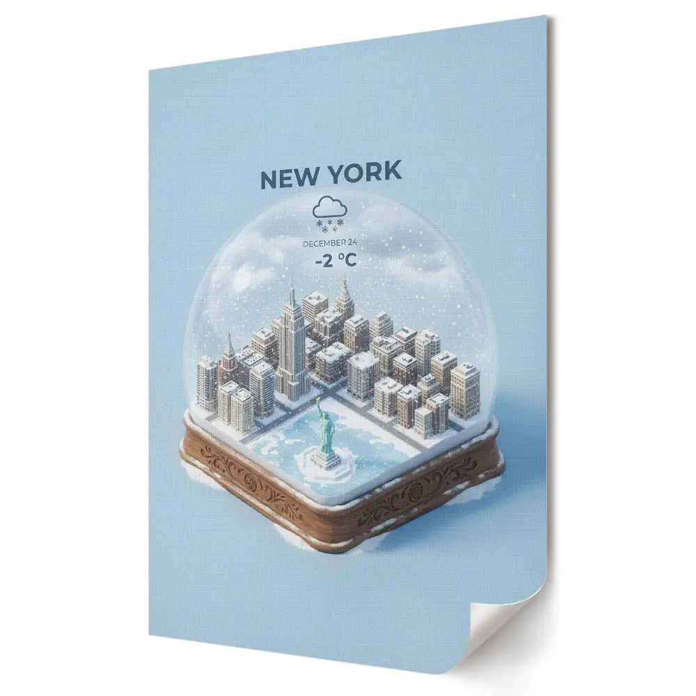 Poster de perete cu peisaj de iarnă în orașul New York