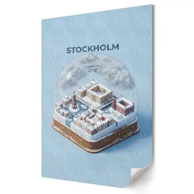 Poster de perete Magia iernii din Stockholm în sticlă