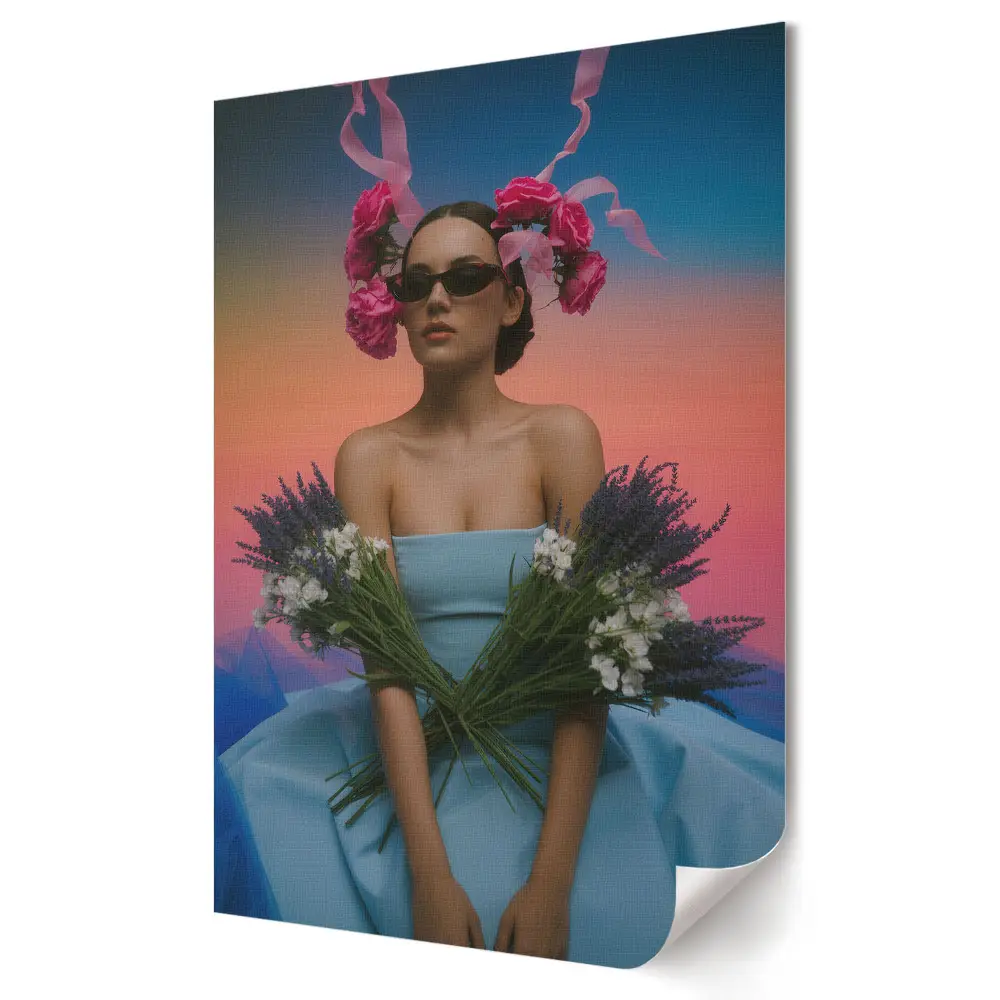 Tablou canvas cu grafică murală Inspirații florale în modă și stil