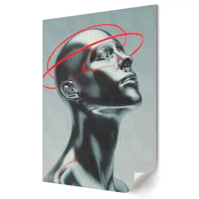 Poster de perete cu siluetă futuristă și accent holografic