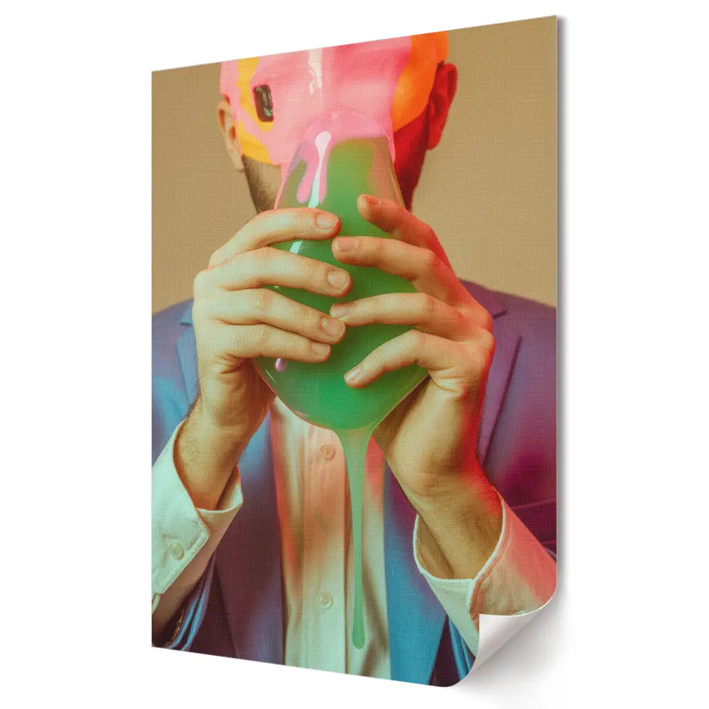 Tablou canvas cu grafică murală Mască colorată și emoții fluide